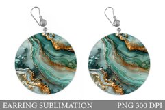 Alcohol Ink Earring Design. Abstract Earring Sublimation Product Image 1