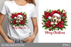 Christmas Dog Sublimation. Christmas T-Shirt Sublimation Product Image 1