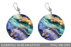 Alcohol Ink Earring Design. Abstract Round Earring Product Image 1