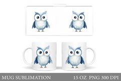 Cute Owl Mug Wrap Design. Owl Mug Sublimation Product Image 1
