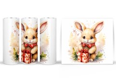 Christmas Bunny Tumbler. Winter Bunny Tumbler Wrap Design Product Image 2