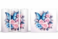 Butterfly Tumbler Design. Flowers Tumbler Sublimation Product Image 2