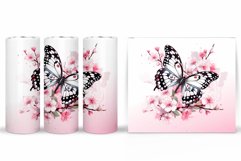Butterfly Tumbler Design. Flowers Tumbler Sublimation Product Image 2