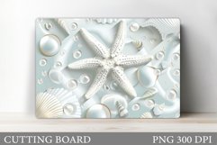 Starfish Cutting Board. Seashell Cutting Board Sublimation Product Image 1