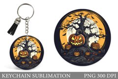 Halloween Pumpkin Keychain. Halloween Tree Keychain Design Product Image 1