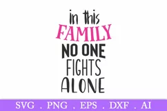 SALE! In this family no one fights alone svg, breast cancer Product Image 2