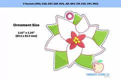 Christmas Poinsettias Ornament Embroidery Product Image 2