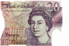 Portrait of Queen Elizabeth II on a pound sterling banknote Product Image 1