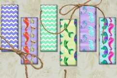 Mermaid Digital, Printable Mermaid Bookmarks, Digital Papers Product Image 1