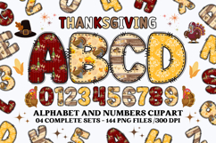 Thanksgiving Alphabet clipart, thanksgiving letters doodle Product Image 1