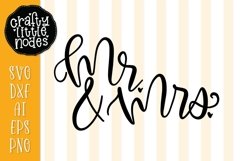 Mr &amp; Mrs - Wedding - Hand Lettered Design SVG Product Image 1