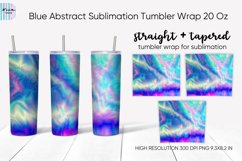 Blue Pink Abstract Sublimation Skinny Tumbler Wrap 20 Oz Product Image 1