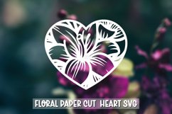 20 Paper Cut Floral Heart , Paper Cut Heart SVG Product Image 3