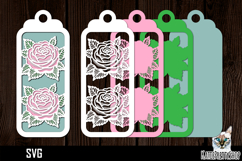 3d layered papercut bookmark, Flower bookmark svg Product Image 1