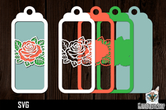 3d layered papercut bookmark, Flower bookmark svg Product Image 1