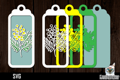 3d layered papercut bookmark, Flower bookmark svg Product Image 1