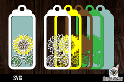3d layered papercut bookmark, Flower bookmark svg Product Image 1