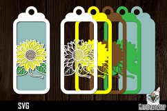 3d layered papercut bookmark, Flower bookmark svg Product Image 1