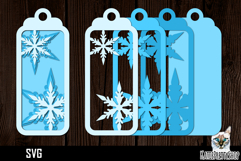 3d layered papercut bookmark, Christmas snowflake paper tag Product Image 1