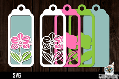 3d layered papercut bookmark, Flower bookmark svg Product Image 1