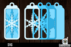 3d layered papercut bookmark, Christmas snowflake paper tag Product Image 1