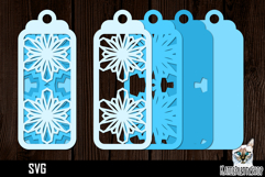 3d layered papercut bookmark, Christmas snowflake paper tag Product Image 1