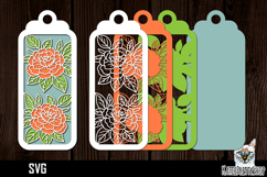 3d layered papercut bookmark, Flower bookmark svg Product Image 1