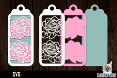 3d layered papercut bookmark, Flower bookmark svg Product Image 1