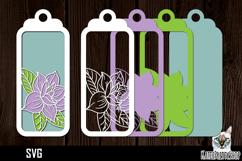3d layered papercut bookmark, Flower bookmark svg Product Image 1