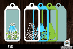3d layered papercut bookmark, Flower bookmark svg Product Image 1