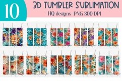 3D Tumbler Sublimation BUNDLE | Spring tumbler PNG Product Image 1
