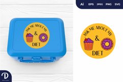 About My Diet Food Lunch Box Sticker Product Image 1