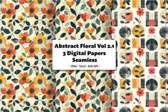 Abstract Florals Vol 2.1 , 3 PNG Seamless Patterns Product Image 1