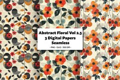 Abstract Florals Vol 2.3 , 3 PNG Seamless Patterns Product Image 1