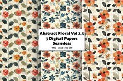 Abstract Florals Vol 2.5 , 3 PNG Seamless Patterns Product Image 1