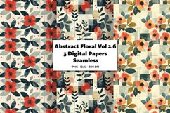 Abstract Florals Vol 2.6 , 3 PNG Seamless Patterns Product Image 1