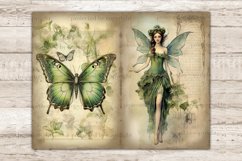 Absinthe Junk Journal Pages, Green Fairy Ephemera, GlamArtZhanna, Green Fairy Scrapbook Paper, Book Diary Paper, Fairytale Junk Journal Kit, Fantasy Junk Journal Paper, Woman Collage Sheets, Vintage Journal Card, Fairy Picture Collage