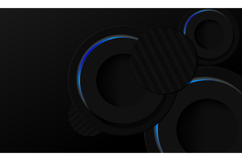 Abstract black circle dimensional background with blue neon Product Image 2