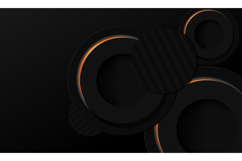 Abstract black circle dimensional background with orange neo Product Image 2