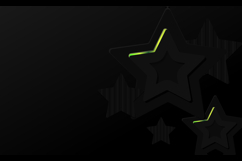 Abstract black stars dimensional background with green neon Product Image 2