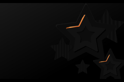 Abstract black stars dimensional background with orange neon Product Image 2
