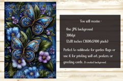 Butterfly Garden Flag, Sublimation Blue Butterfly Flag, f11 Product Image 2