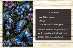 Butterfly Garden Flag, Sublimation Blue Butterfly Flag, f12 Product Image 2