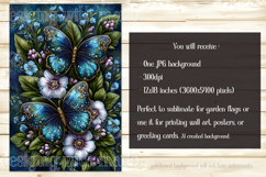 Butterfly Garden Flag, Sublimation Blue Butterfly Flag, f13 Product Image 2