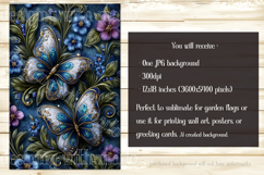 Butterfly Garden Flag, Sublimation Blue Butterfly Flag, f14 Product Image 2