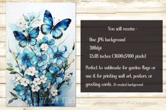 Butterfly Garden Flag, Sublimation Blue Butterfly Flag, f5 Product Image 2