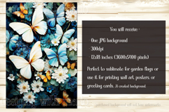 Butterfly Garden Flag, Sublimation Blue Butterfly Flag, f6 Product Image 2