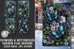 Butterfly Garden Flags, Sublimation Butterfly Backgrounds, 2 Product Image 1