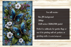 Butterfly Garden Flags, Sublimation Butterfly Backgrounds, 2 Product Image 3