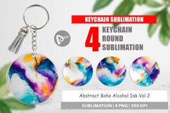 Keychain Abstract Boho Alcohol Ink Product Image 1